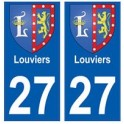 27 Louviers blason autocollant plaque stickers ville