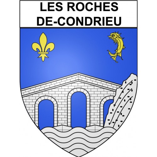 Les Roches-de-Condrieu 38 ville Stickers blason autocollant adhésif