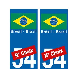 Brésil Brazil drapeau autocollant plaque