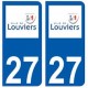 27 Louviers logo autocollant plaque stickers ville