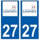 27 Louviers logo autocollant plaque stickers ville