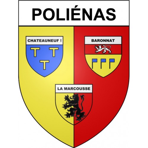 Poliénas 38 ville Stickers blason autocollant adhésif