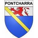 Pontcharra 38 ville Stickers blason autocollant adhésif