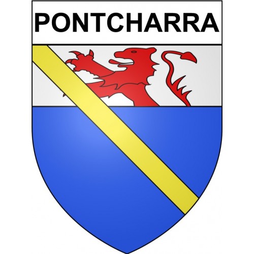Pontcharra 38 ville Stickers blason autocollant adhésif