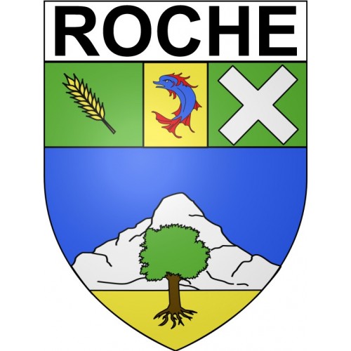 Roche 38 ville Stickers blason autocollant adhésif