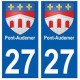 27 Pont-Audemer blason autocollant plaque stickers ville