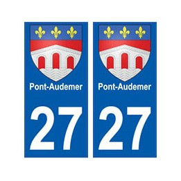 27 Pont-Audemer blason autocollant plaque stickers ville