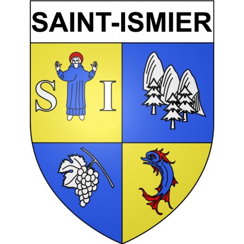 Saint-Ismier 38 ville Stickers blason autocollant adhésif