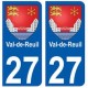 27 Val-de-Reuil blason autocollant plaque stickers ville