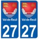 27 Val-de-Reuil blason autocollant plaque stickers ville