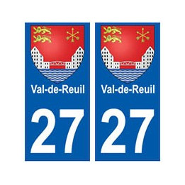 27 Val-de-Reuil blason autocollant plaque stickers ville