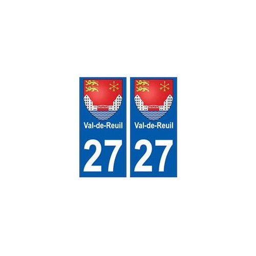 27 Val-de-Reuil blason autocollant plaque stickers ville