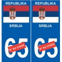 Serbie Serbia sticker numéro au choix autocollant plaque