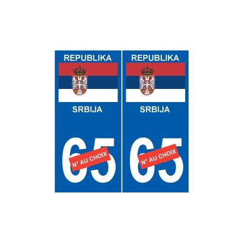 Serbie Serbia sticker numéro au choix autocollant plaque