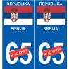 Serbie Serbia sticker numéro au choix autocollant plaque