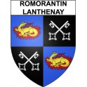 Pegatinas escudo de armas de Romorantin-Lanthenay adhesivo de la etiqueta engomada