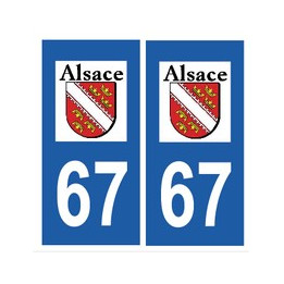 67 Bas Rhin autocollant plaque