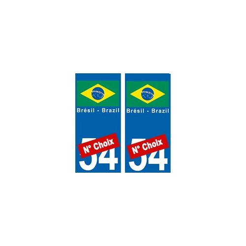 Brésil Brazil drapeau autocollant plaque
