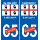 Sardaigne Sardigna sticker numéro au choix autocollant plaque
