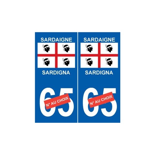 Sardaigne Sardigna sticker numéro au choix autocollant plaque