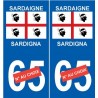 Sardaigne Sardigna sticker numéro au choix autocollant plaque