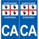 CA Sardaigne Sardigna sticker numéro au choix autocollant plaque