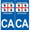 CA Sardaigne Sardigna sticker numéro au choix autocollant plaque
