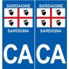 CA Sardaigne Sardigna sticker numéro au choix autocollant plaque