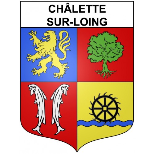 Châlette-sur-Loing Sticker wappen, gelsenkirchen, augsburg, klebender aufkleber