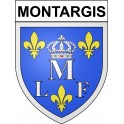Pegatinas escudo de armas de Montargis adhesivo de la etiqueta engomada