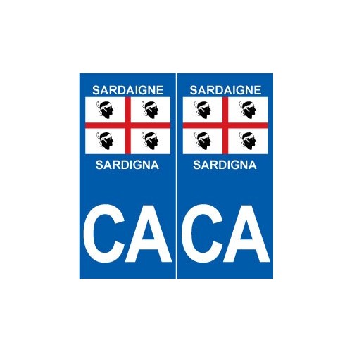 CA Sardaigne Sardigna sticker numéro au choix autocollant plaque