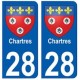 28 Chartres blason stickers ville