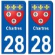 28 Chartres blason stickers ville