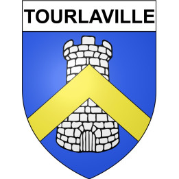 Tourlaville 50 ville Stickers blason autocollant adhésif
