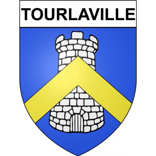 Tourlaville 50 ville Stickers blason autocollant adhésif