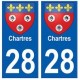 28 Chartres blason stickers ville
