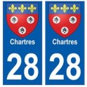 28 Chartres blason stickers ville