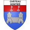 Pegatinas escudo de armas de Château-Gontier adhesivo de la etiqueta engomada