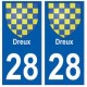 28 Dreux blason stickers ville