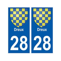 28 Dreux blason stickers ville