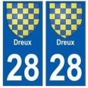 28 Dreux blason stickers ville