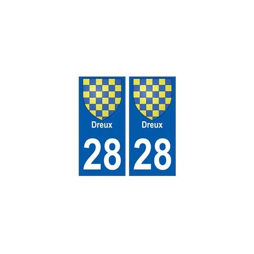 28 Dreux blason stickers ville