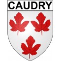 Pegatinas escudo de armas de Caudry adhesivo de la etiqueta engomada