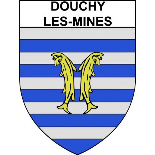 Douchy-les-Mines 59 ville Stickers blason autocollant adhésif