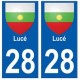 28 Lucé blason stickers ville