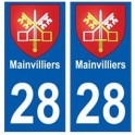 28 Mainvilliers blason stickers ville