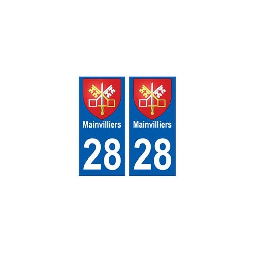 28 Mainvilliers blason stickers ville