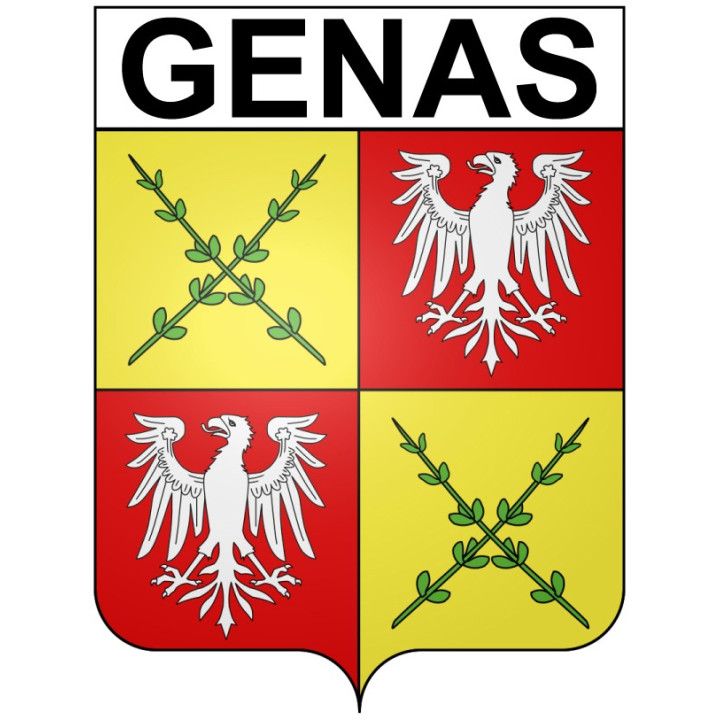 Genas 69 ville Stickers blason autocollant adhésif
