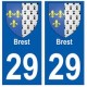 29 Brest blason autocollant plaque stickers ville