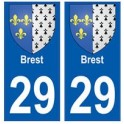 29 Brest blason autocollant plaque stickers ville